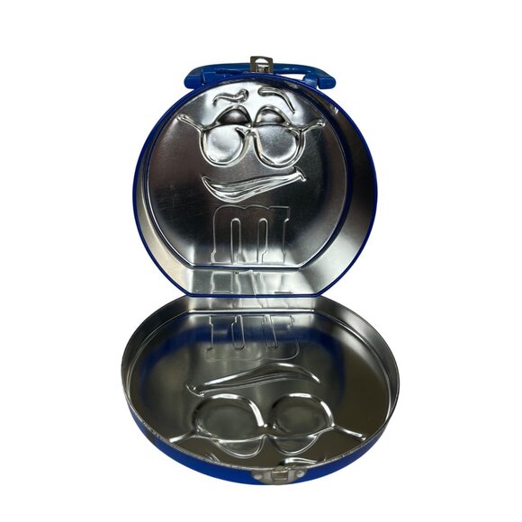 M&Ms Tin Collectible Lunchbox Style Blue Character Handle Metal Clasp - Picture 7 of 7